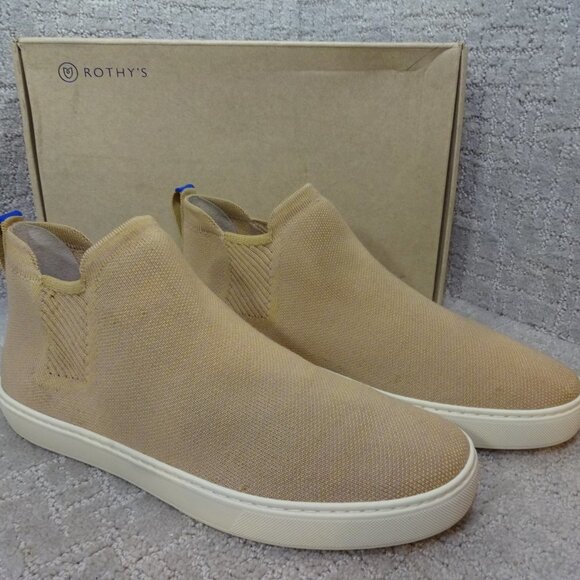 Rothy's Merino The Chelsea Women's Size 12.5 US Camel Knit Pull On Ankle Boots - Picture 10 of 11